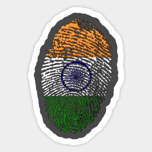 Indian Flag - India Flag - Fingerprint Sticker